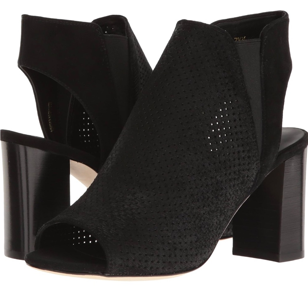 Vaneli Peep Toe Block Heels - Black - Size 9.5
